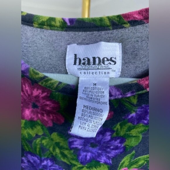 VTG Velvet Dress Floral Boho Quiet Luxury Cottagecore Hanes Spring Fall Winter - Picture 8 of 9